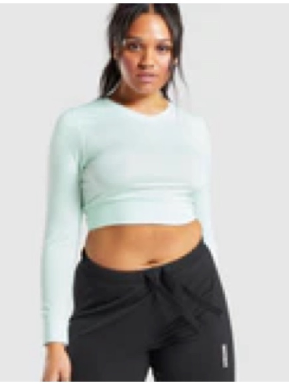 Gymshark Long-Sleeve Crop Top in Light Green